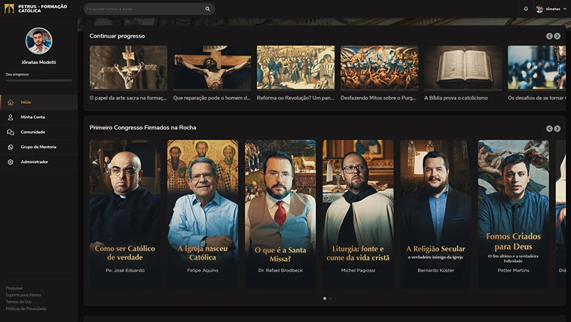 Interface da Plataforma Petrus